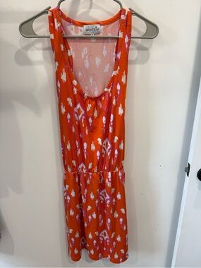 Mud Pie Orange Printed Sleeveless Dress size s